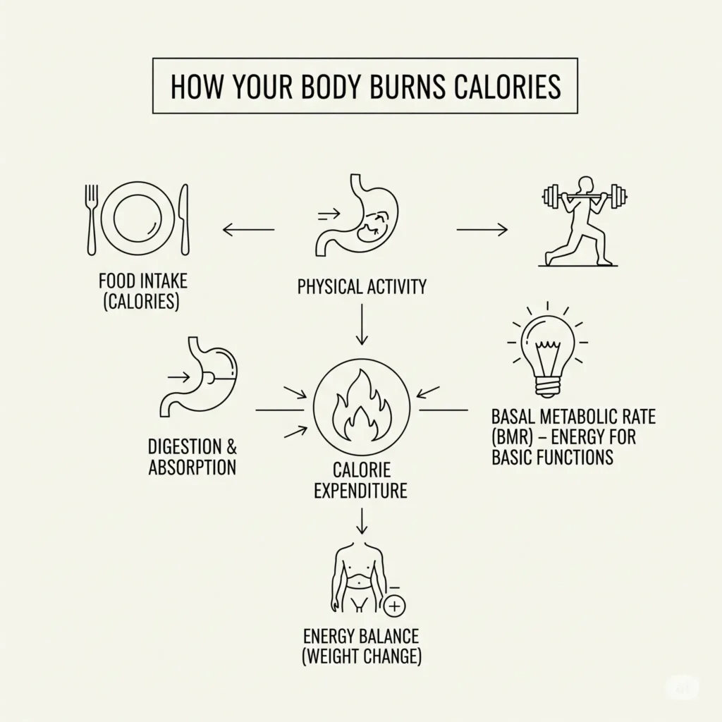 how calories burn in body process