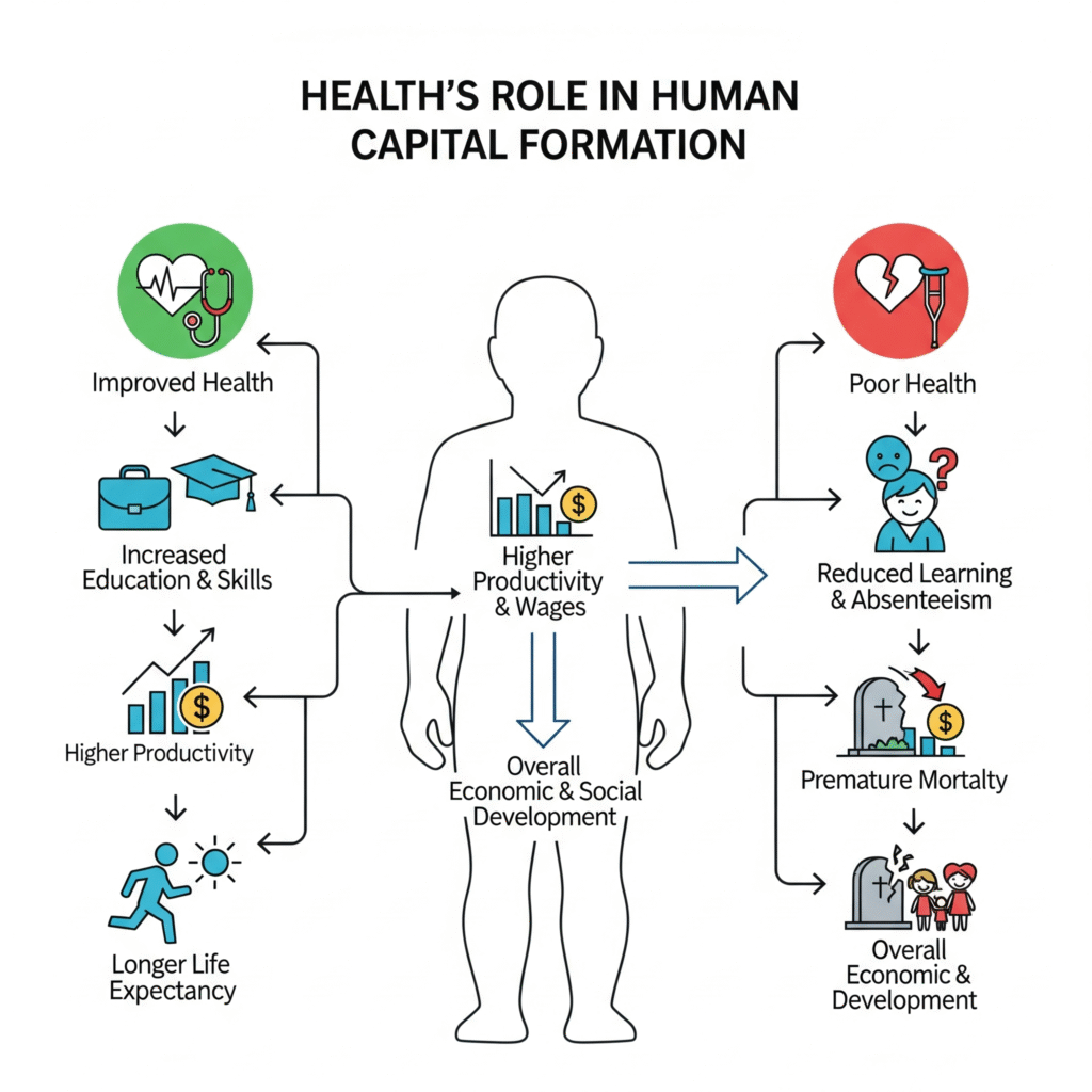 infographic about the role of health in human capital formation